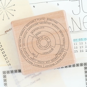 Stempel - Sternzeichen- und Horoskop-Kreis für Geburtstage, Tarot, Geburtssteinkunde, Journal Zubehör Astrologie Horoskop
