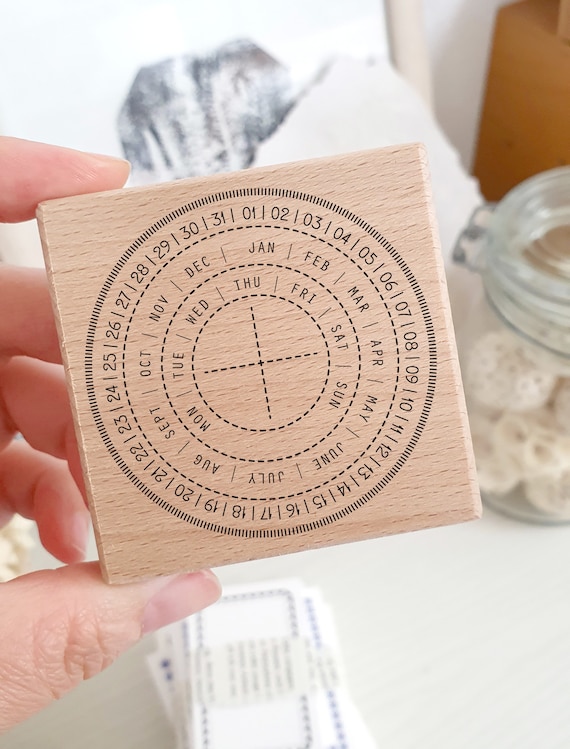 Perpetual Calendar Floral Planner Monday Start Square Rubber Stamp for  Stamping Crafting