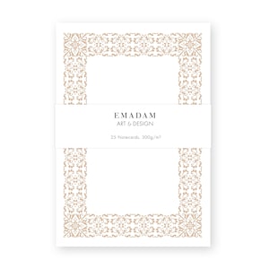 25 biglietti per appunti cornici vintage, biglietti per diario, effimeri decorativi per pianificatore, segnaposti matrimonio, compleanno "Delicate piastrelle marocchine"