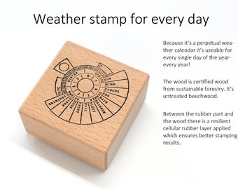 Rubber stamp - Perpetual weather circle, perpetual calendar stamp, perpetual stamp, perpetual calendar, calendar stamp, planner stamp