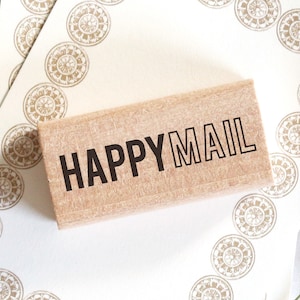 Sello - FELIZ CORREO, diciendo sello para cartas, regalos, correos felices, paquetes, amigos, cumpleaños