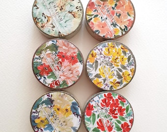 Washi Tape Set floral 0.60 EUR per m, Decorative flower Tape for Journaling, Scrapbooking, Bullet Journal, DIY, Gift, Collage & Planner