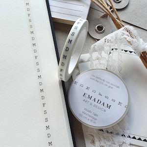 Washi tape jours de la semaine 0,40 € par m / ruban adhésif pour grille à points de 5 mm, planificateur journal accessoires ruban décoratif, washi tape - jours de la semaine, allemand