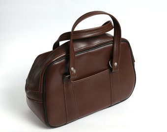 Vintage Cognac Brown Leather Ladies Purse Bag Arcier Match 