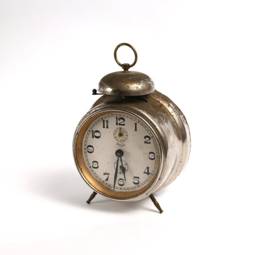 Vintage Mechanical Alarm Clock, Antique German Non Working Clock, Retro