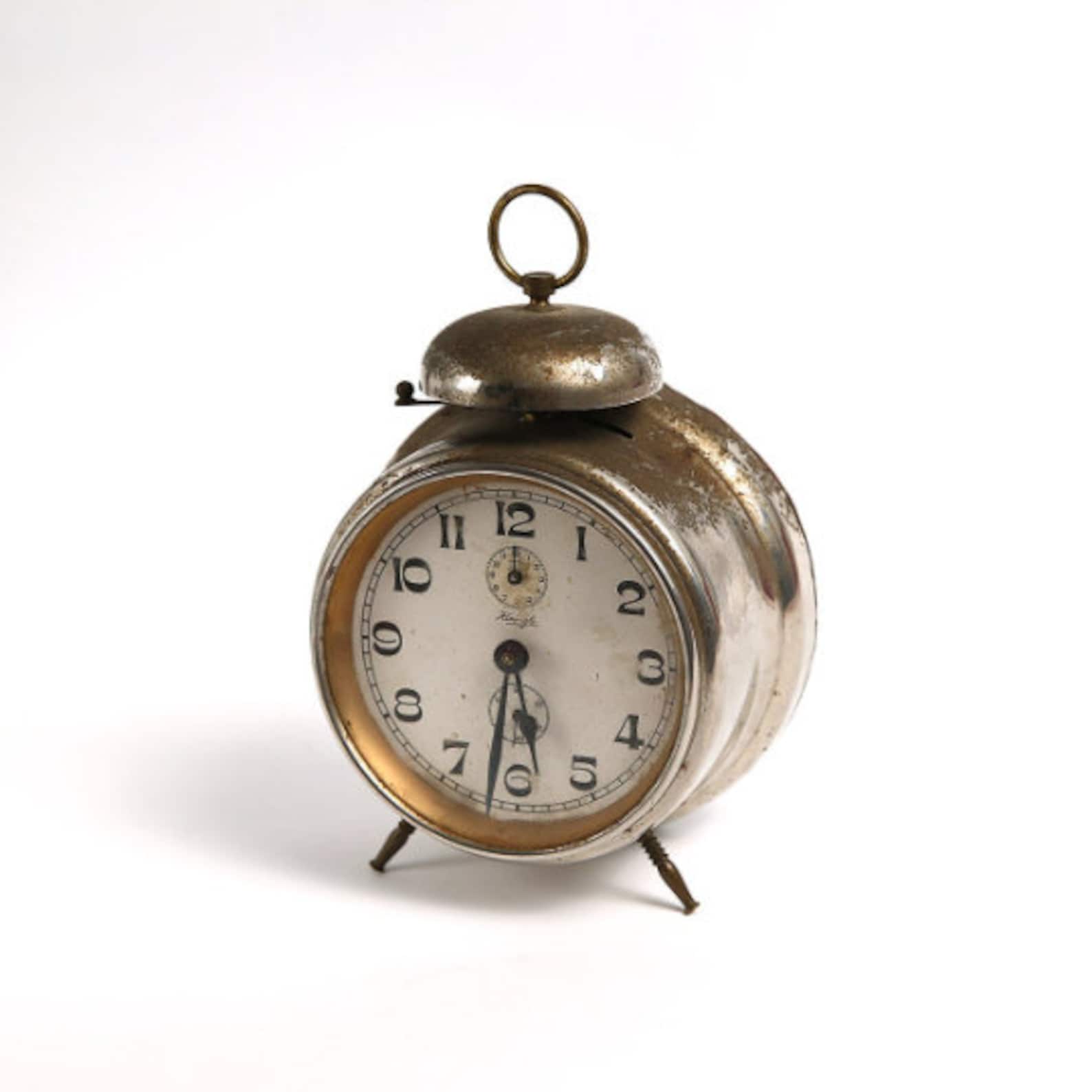 Vintage Mechanical Alarm Clock, Antique German Non Working Clock, Retro