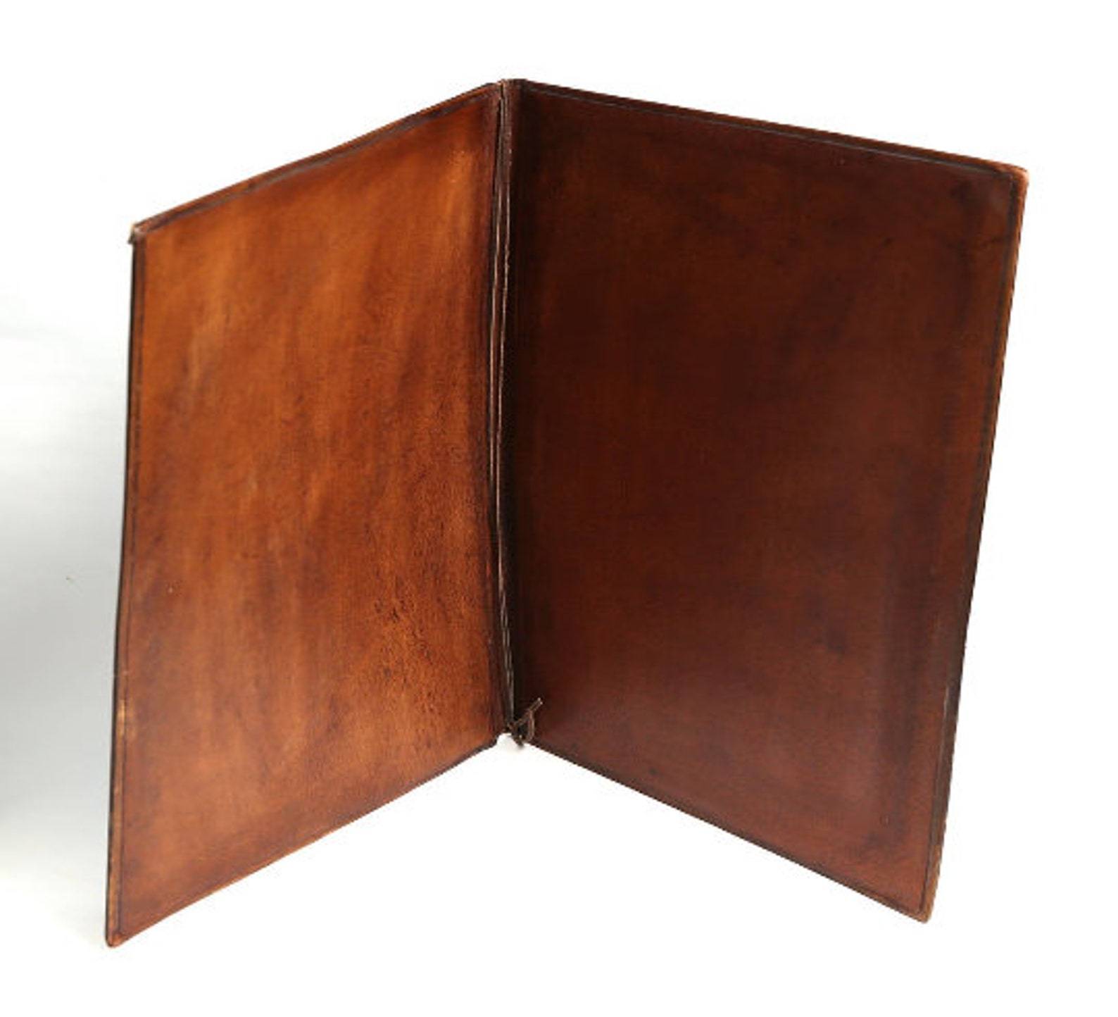 Vintage Big Brown Leather Folder Vintage Portfolio Large Etsy