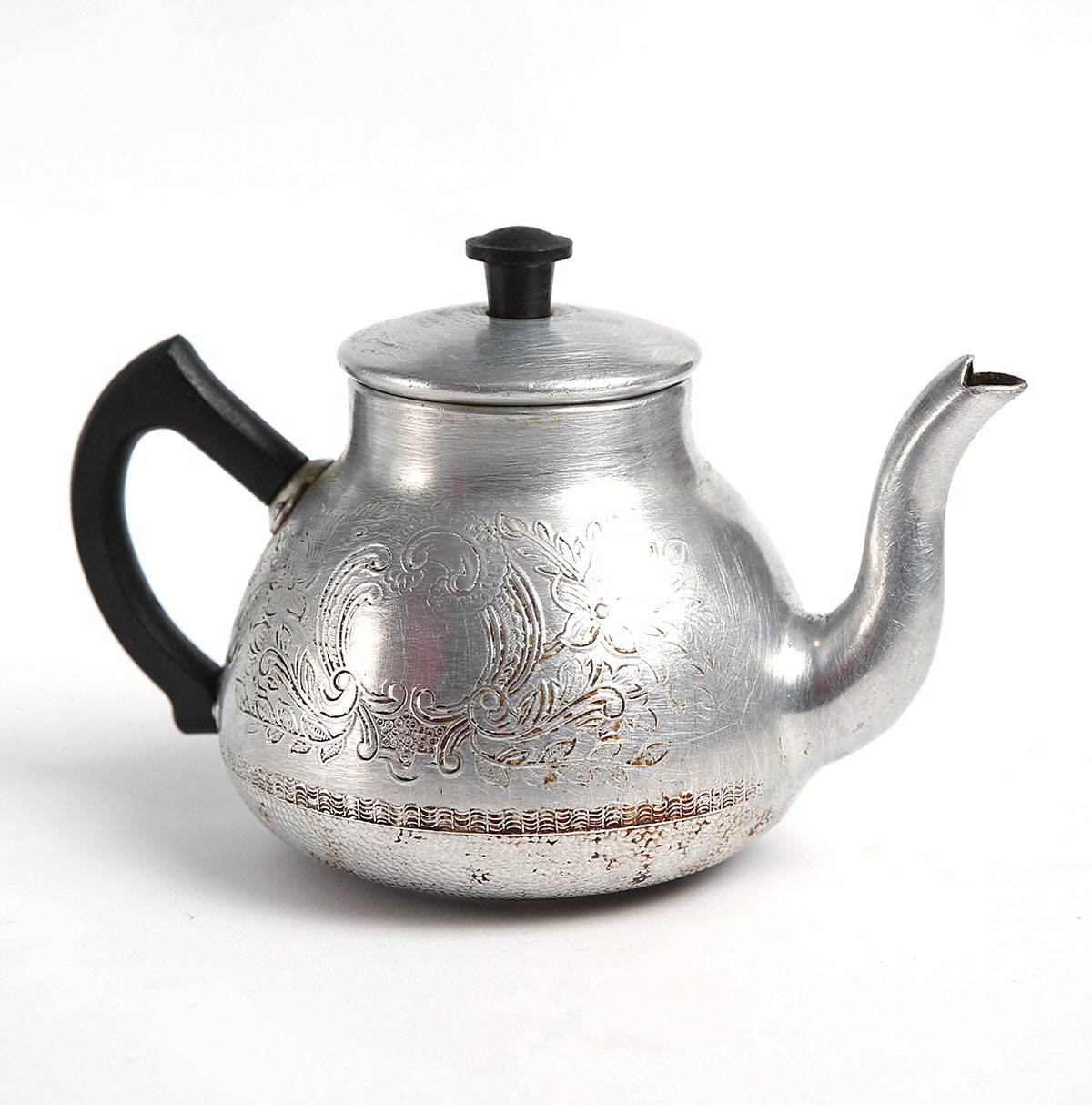 Vintage aluminum teapot old kettle Mid Century Tea Pot Etsy