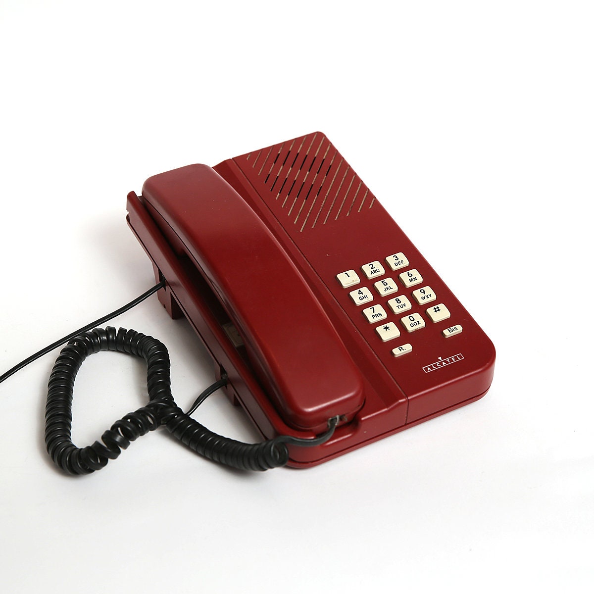 Retro telephone Alcatel Vintage burgundy telephone 1990s Etsy