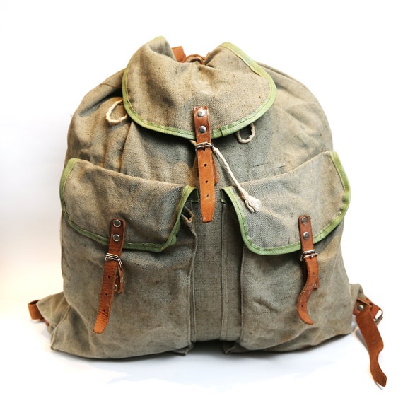 Vintage military NEW canvas backpack, Distressed w