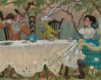 Alice in Wonderland - The Stupidest Tea Party - Fine Art Print