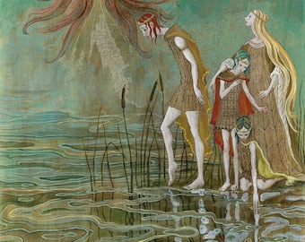 The Children of Lir/Clann Lir - Na Leanaí Faoi Dhraíocht/The Children of Witched - Irish Legends - Fine Art Print - Swan People