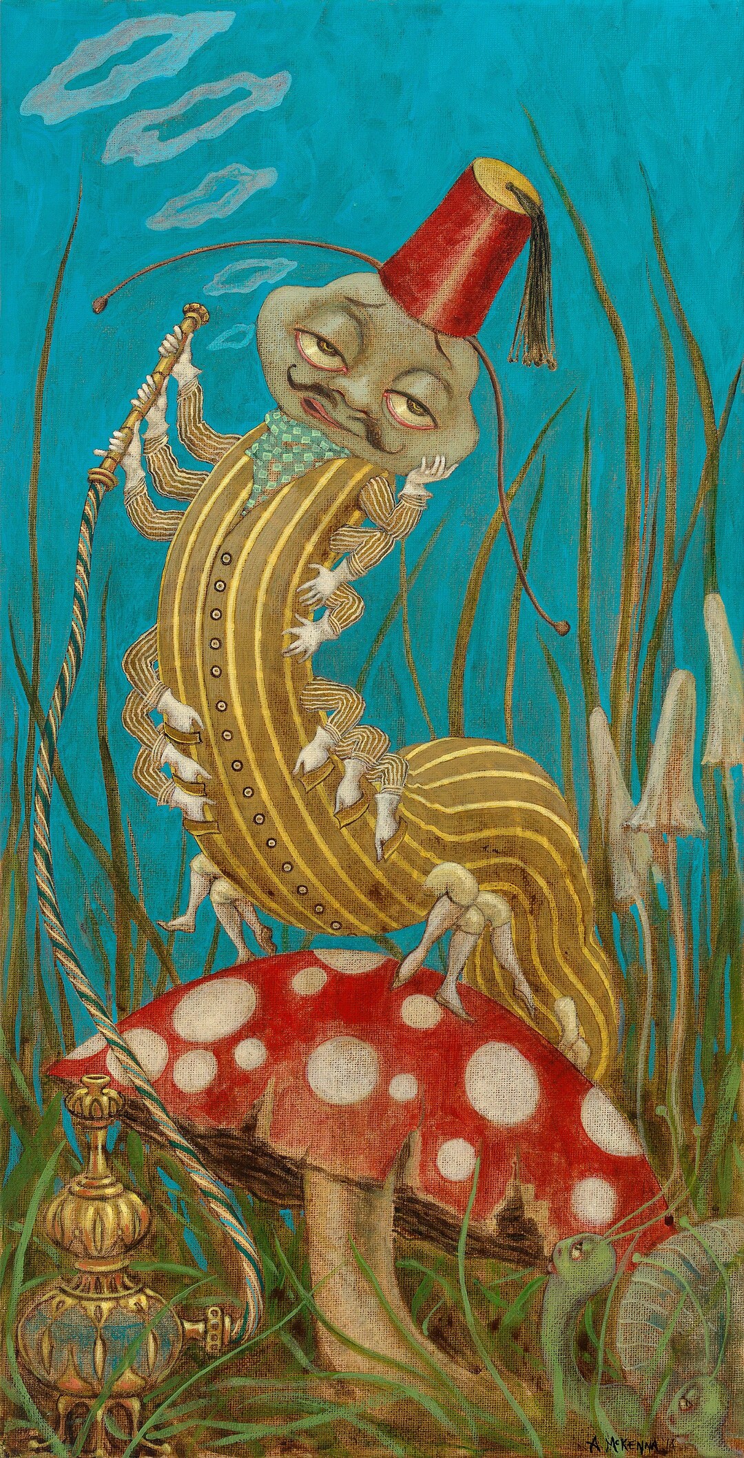 不思議の国のアリスのアート - アリスのイラスト - 3インチの芋虫