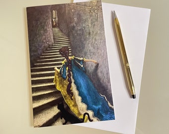 Sleeping Beauty - She Happened Upon a Winding Stair - Card Pack - 4 Cards - Fine Art Print Cards