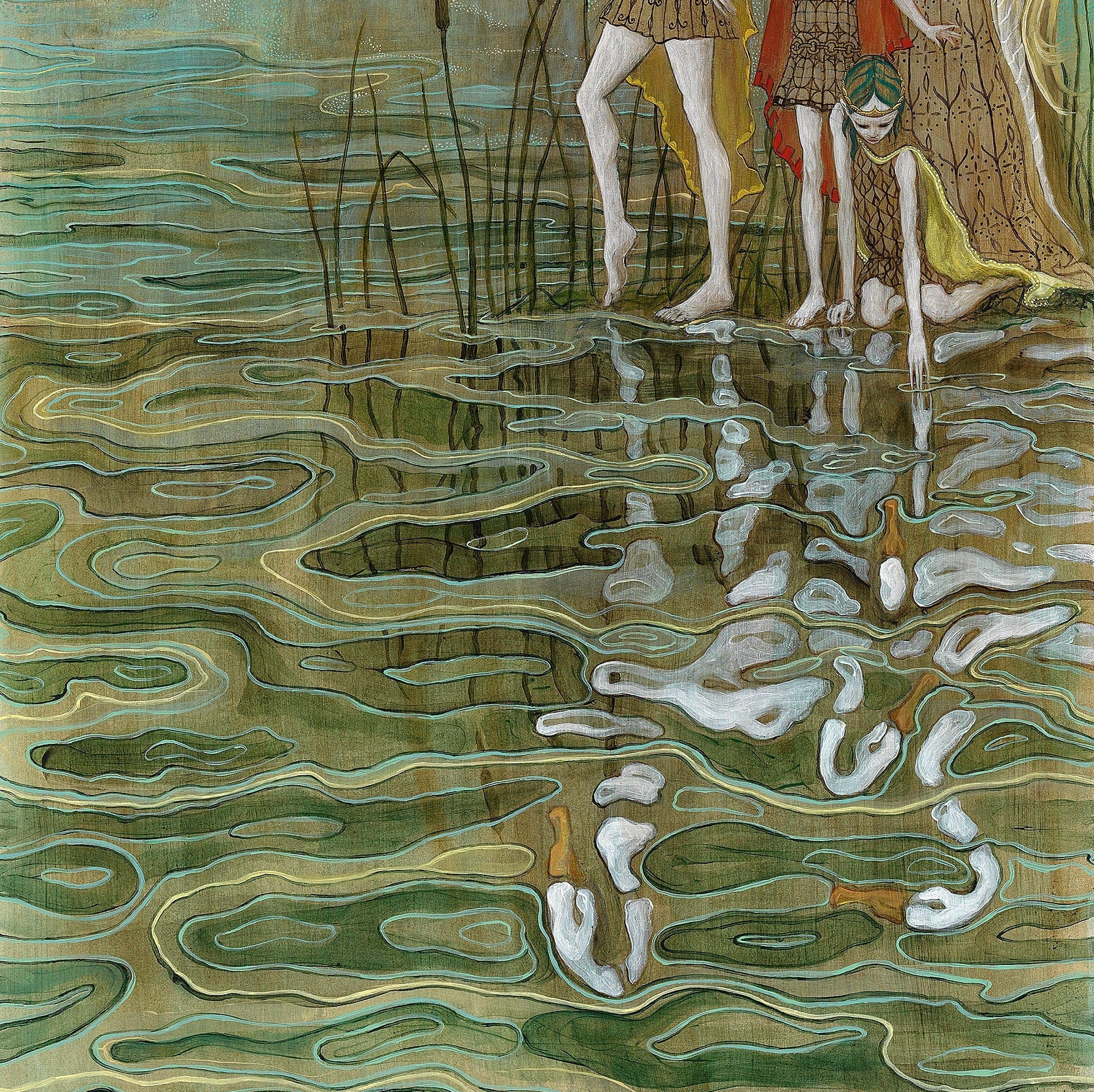 The Children of Lir/clann Lir - Na Leanaí Faoi Dhraíocht/the Children  Bewitched - Irish Legends - Fine Art Print - Swan People - Etsy, image size:1781x1779