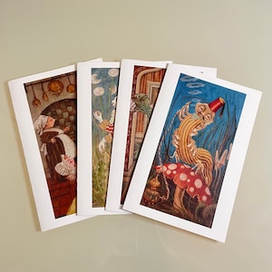 Alison au pays des merveilles - Pack de cartes - 4 cartes - Cartes d’impression d’art