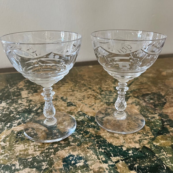Crystal Champagne Glasses Etsy
