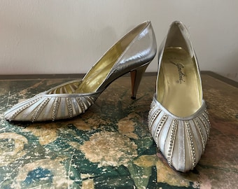 silver heels size 8
