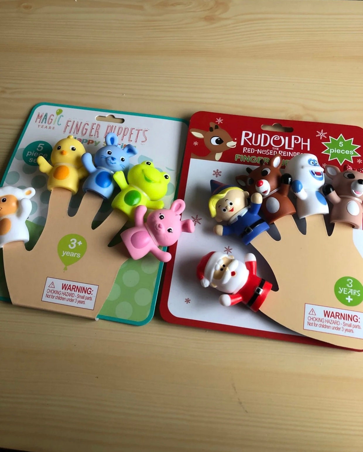 Rudolph The Red-nosed Reindeer Finger Puppets - Christmas - 5pc