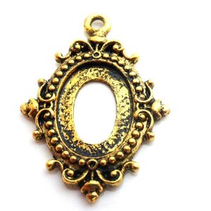 5 x Ornate Tibetan Style Cabochon Settings Antique Gold 37mm x 36mm, Lead Free Nickel Free, Craft Supplies, Settings, UK Seller (CPX7092)