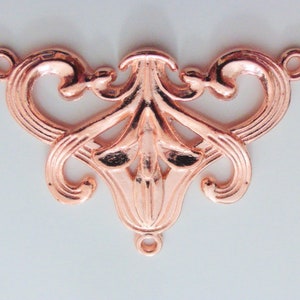 4 x Art Nouveau Style Rose Gold Chandelier Links Charms Pendants 49mmx36mm, LF NF, Craft Supplies, Charms, UK Seller (CPX7026)
