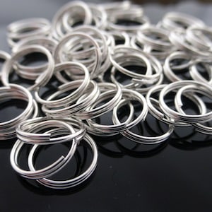 100 x 10mm Metal Split Key Rings Silver Keyrings Hoop Loop, Craft Supplies, Findings, UK Seller (FFC5109)