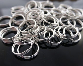 100 x 10mm Metal Split Key Rings Silver Keyrings Hoop Loop, Craft Supplies, Findings, UK Seller (FFC5109)