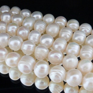 Gorgeous Freshwater Potato Pearls Beads White 10-11mm  - 14" Strand (approx 40 beads), Craft Supplies, Beads, UK Seller (FPSB3004)