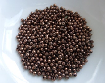 8g (Approx. 500) x 2mm Round Spacer Beads Red Copper Nickel Free, Metal Beads, Craft Supplies, Beads, UK Seller (MBX0049)