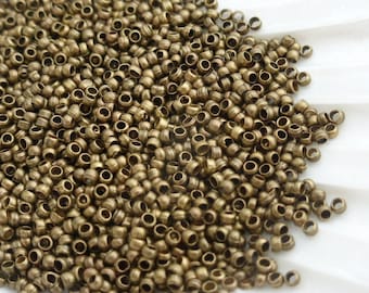 500 x Perles de sertissage en laiton 2mm x 1.2mm Antique Bronze Tone Nickel Free, Fournitures d’artisanat, Perles, Uk Seller (MBX0070)