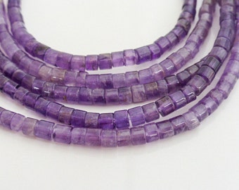 Amethyst  Heishi Heishe Beads 15.5 Inch Strand 4mmx3mm, Craft Supplies, Jewellery Making, Beads, UK Seller (GB1107)