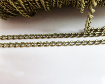 2m Length Iron Twist Chain 3mm x 5mm Antique Bronze Nickel & Lead Free, Craft Supplies, Chain, UK Seller