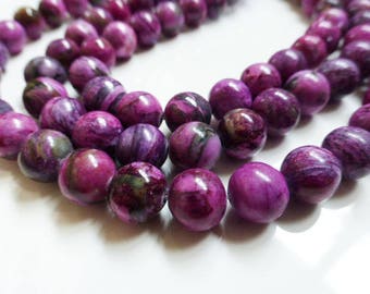 10mm púrpura jaspe ronda abalorios - 15 pulgadas strand, suministros artesanales, joyería, cuentas, vendedor del Reino Unido (GB1011)