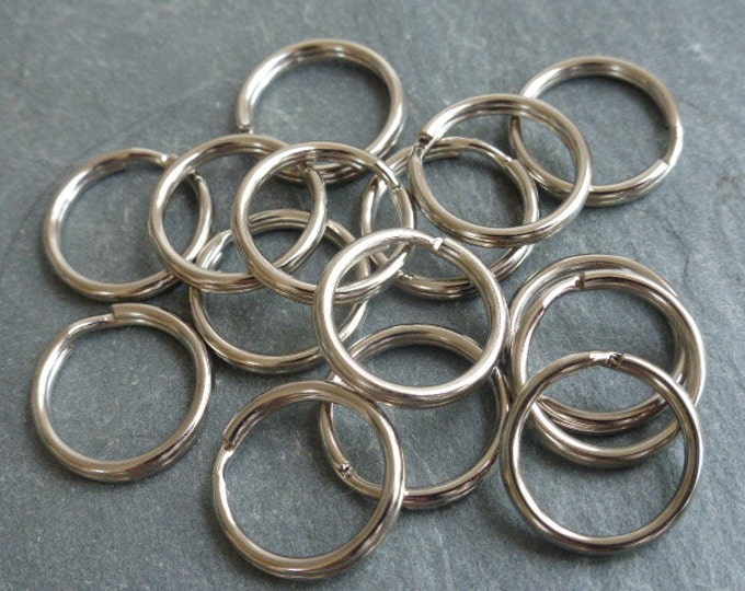 50 X 15mm Metal Split Key Rings Silver Keyrings Hoop Loop, Craft ...