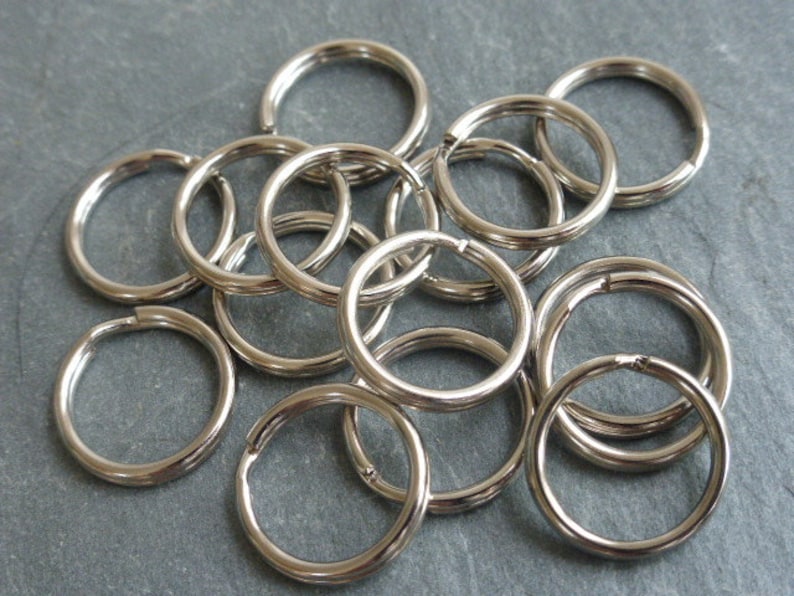 50 X 15mm Metal Split Key Rings Silver Keyrings Hoop Loop Etsy UK