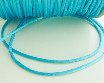 10 x metres 10m Turquoise Chinese Rattail Rat Tail Threading Beading Cord 2mm, Craft Supplies, Cord, UK Seller (FFC5079)