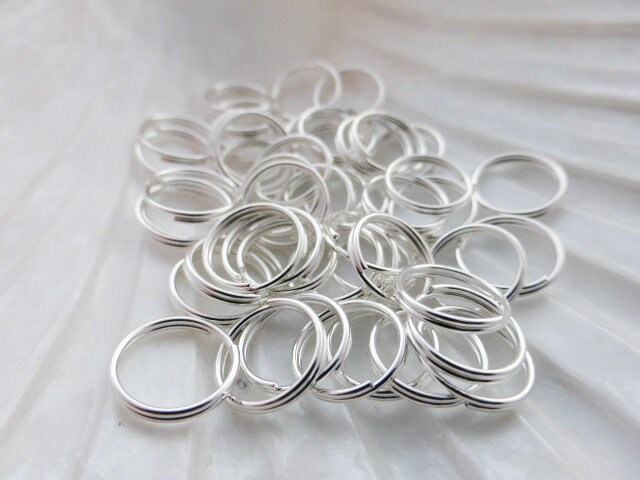 FFC5100 50 x 15mm Metal Split Key Rings Silver Keyrings Hoop Loop UK Seller