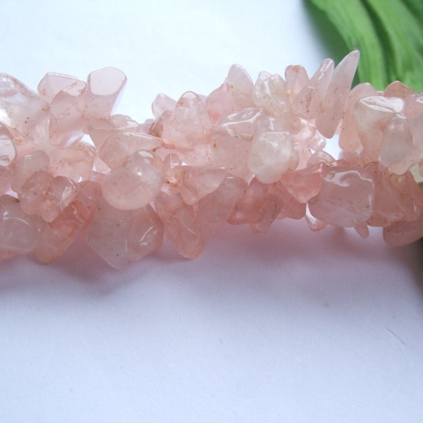 Natural Rose Quartz Small Chip Beads 5mm - 36 Inch Strand, Craft Supplies, Beads, UK Seller (GB1013)