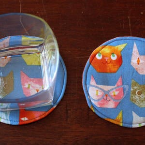 AC-22C 4x Two Siamese Cats Picture Table Coasters Set in Gift Box 
