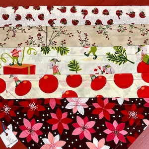 Dog tie-on Christmas bandana with delicate mistletoe design