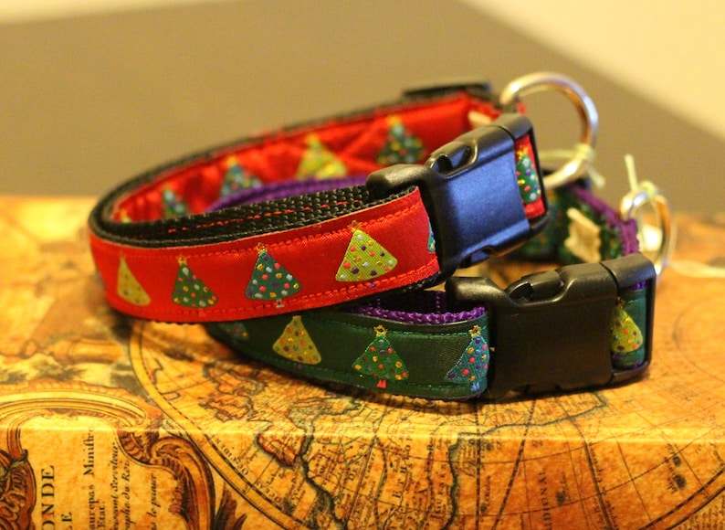 Adjustable Christmas dog collars available in red & in green Etsy