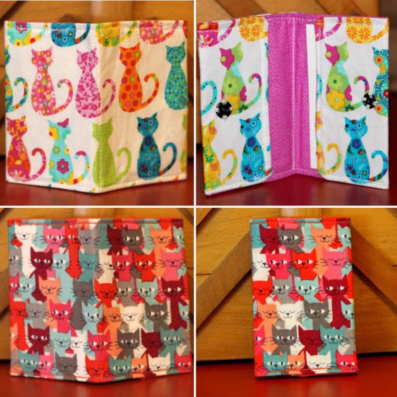 Card Wallets 100 Cotton in Various Cat Prints. Etsy