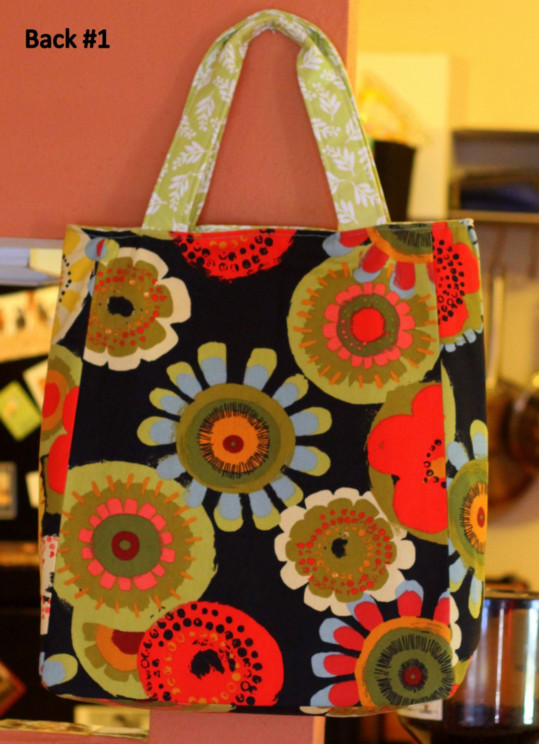 Large Canvas and Cotton Reversible Tote. - Etsy