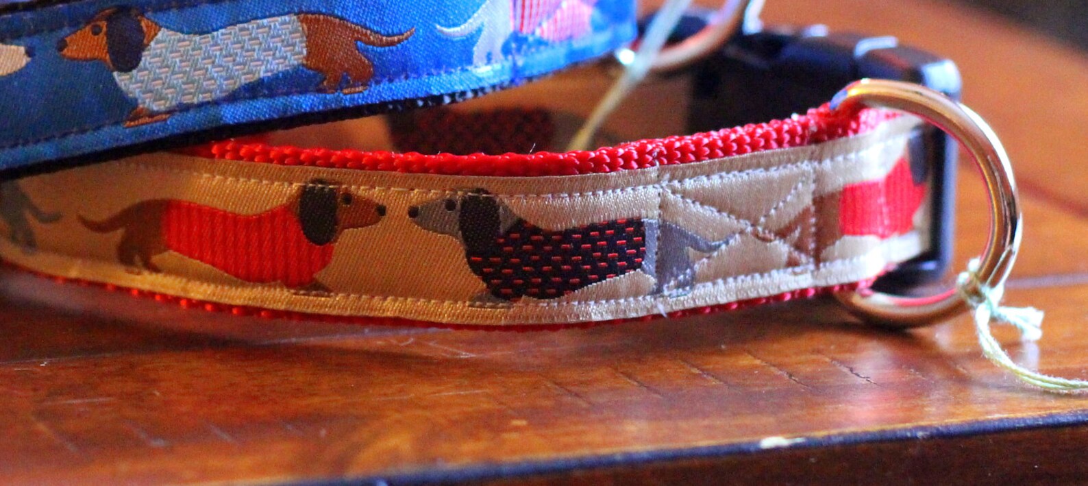 Adjustable Dog Collars With Dachshunds on Jacquard Ribbon Etsy