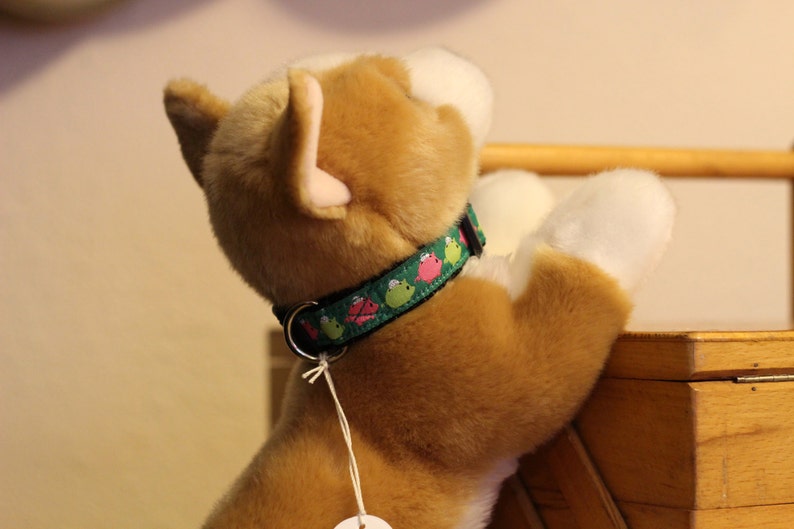 3/4 Inch Xs/teacup/toy Dog Collar Kelly Green With Tiny Piggy Etsy