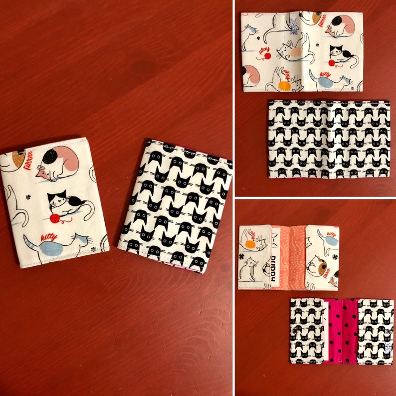 Card Wallets 100 Cotton in Various Cat Prints. Etsy