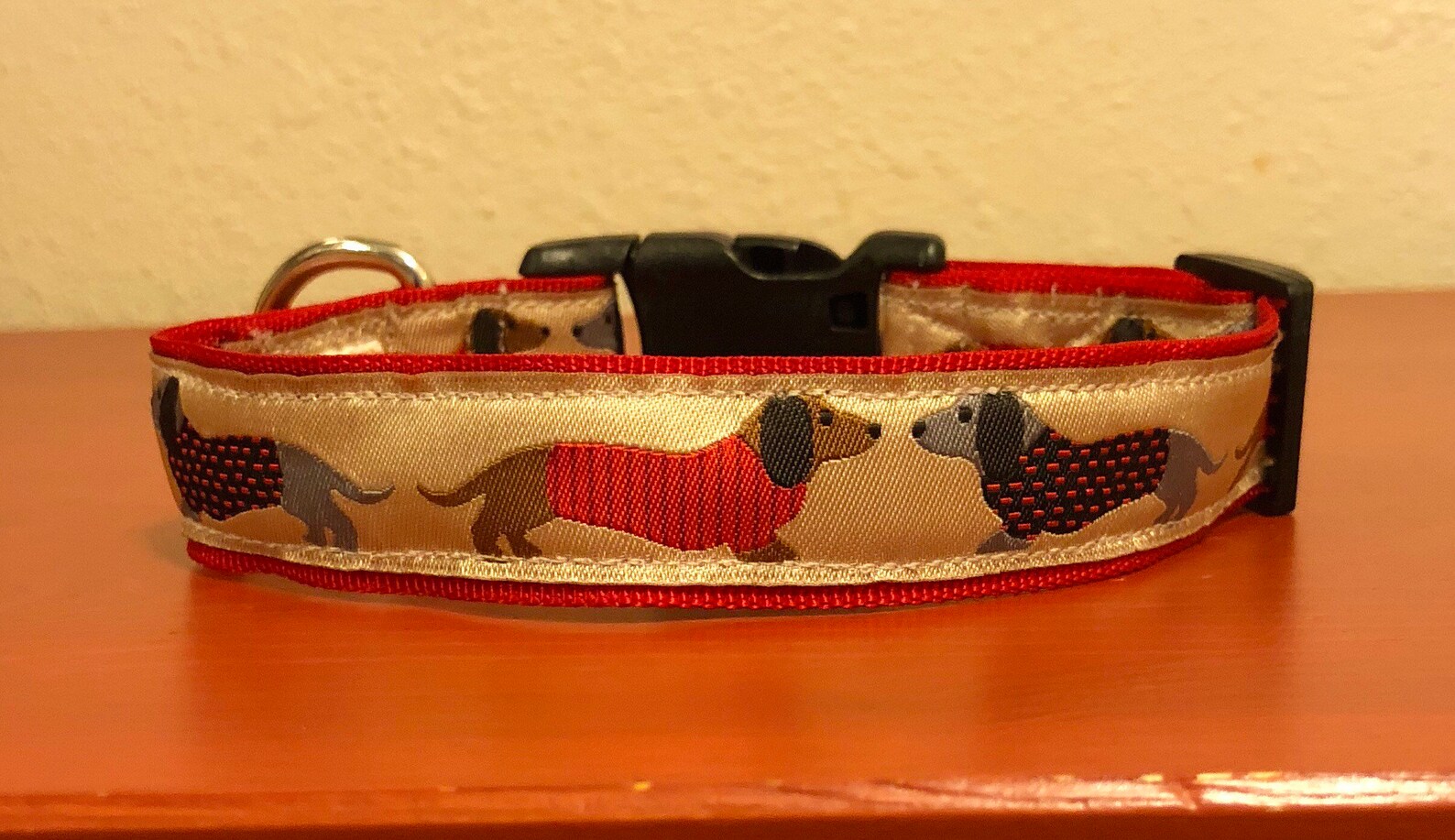 Adjustable Dog Collars With Dachshunds on Jacquard Ribbon Etsy