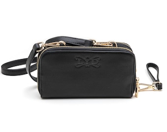 The Chloë Bag - Onyx & Gold: 2 in 1 wallet and purse for everyday