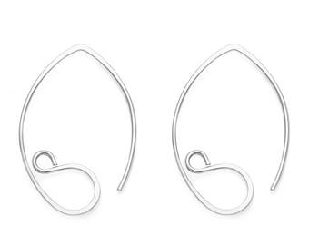Tinsel Earrings in Silver: Filigree Oval Hoop Scroll Earrings Handmade in Vancouver BC with Sterling Silver