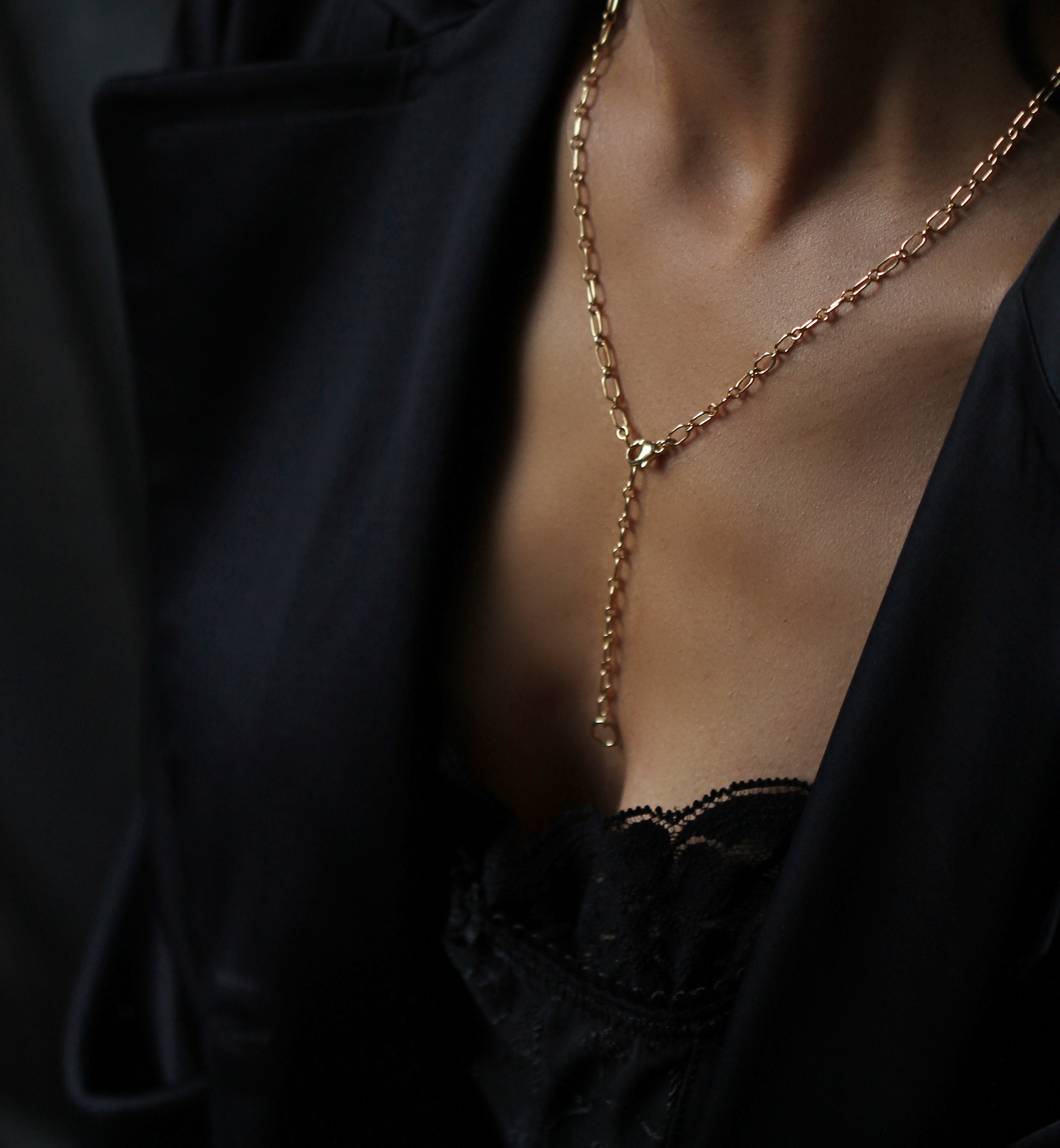 Wave silver necklace mf1658【韓国モードファッション】